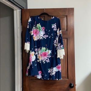 Flowy Navy Floral Dress